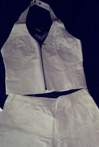 NWT Wilson's Leather Outfit Halter top and Skirt M